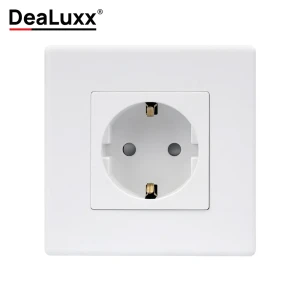 91708933 Розетка встраиваемая Dealuxx R30121 с заземлением цвет белый STLM-1113923