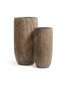 41.3317-03-011-WB-65 Кашпо  Effectory - серия Wood - Высокий округлый конус - Светлый дуб Цветочная коллекция