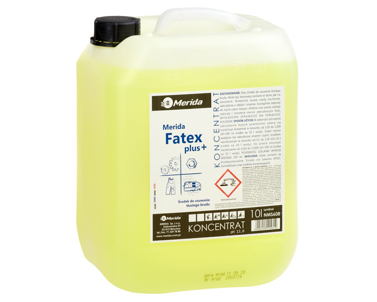 NMS608 Средство для удаления жирных загрязнений FATEX PLUS, канистра 10 л Merida 