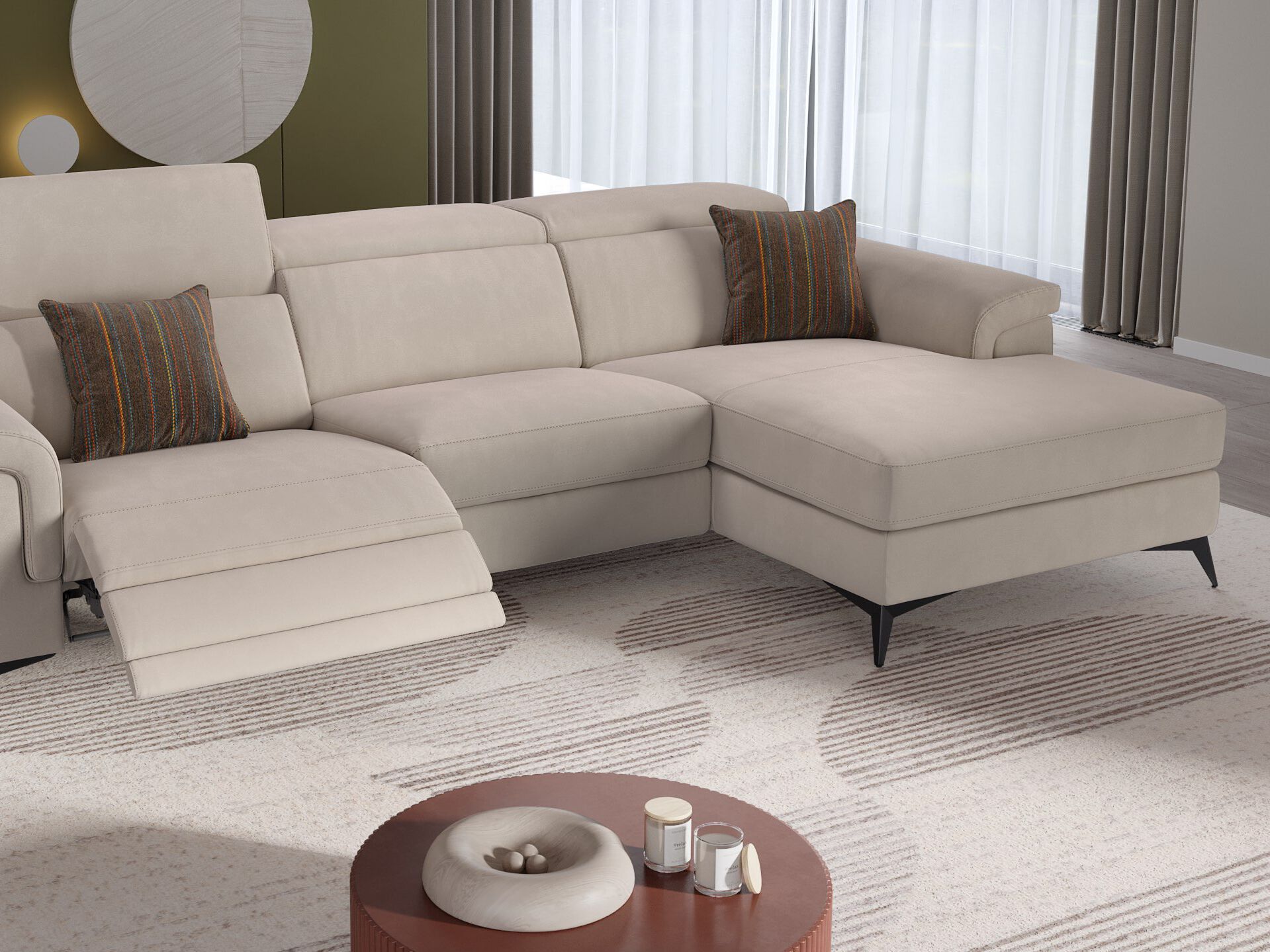 Тканевый диван с полуостровом Sofanella Amaro ARCH-00111559 - Вид №1