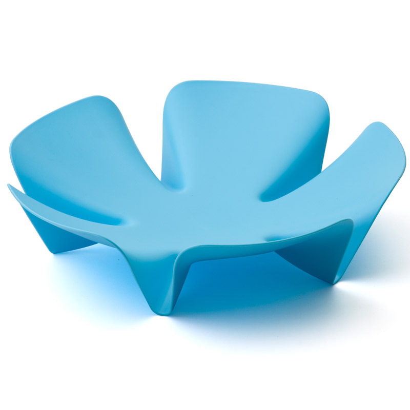 QL10041-BU Ваза для фруктов flower голубая Qualy  - Вид №1