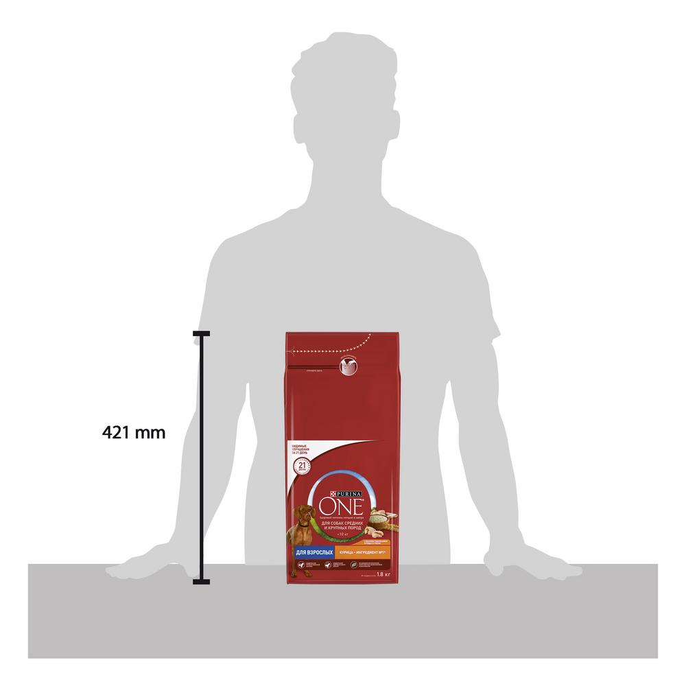 ПР0059688 Корм для собак для средних и крупных пород, курица, рис сух. 1,8кг ONE  - Вид №5