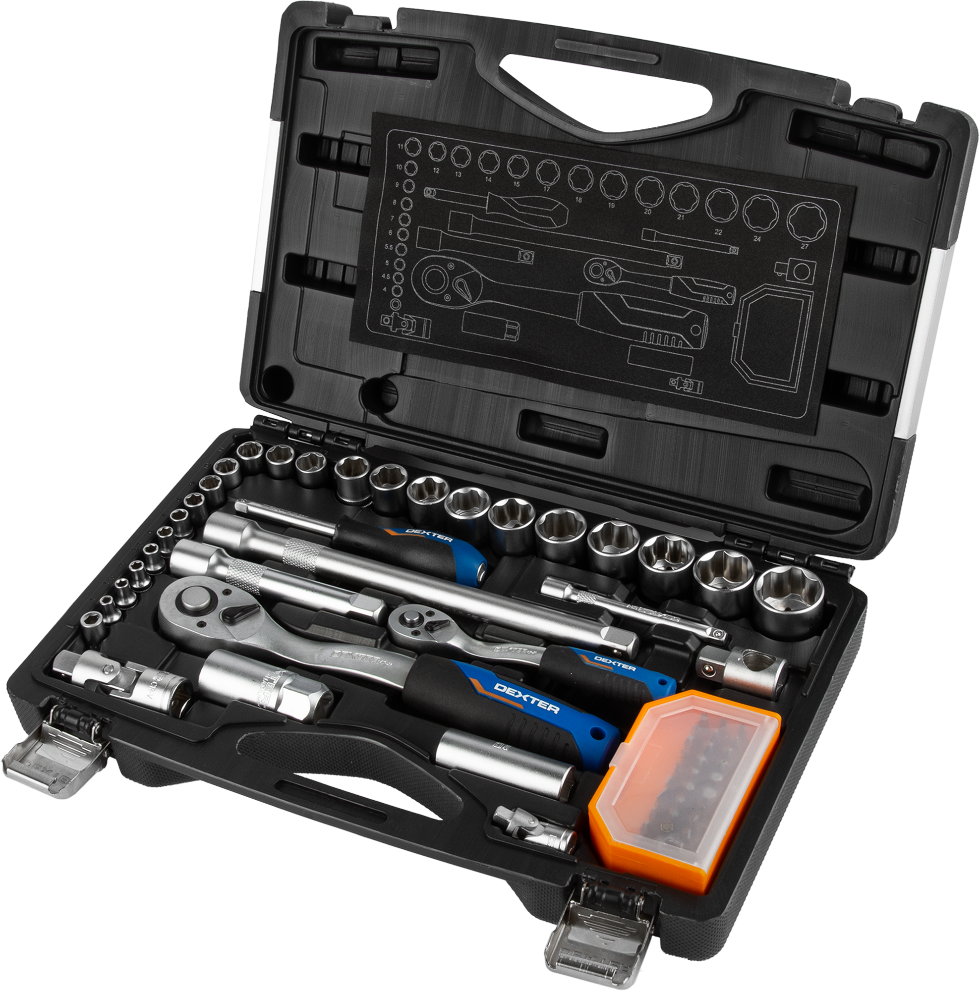 Набор инструментов Dexter 64 предмета для профессионального использования 82612582 STLM-0031656