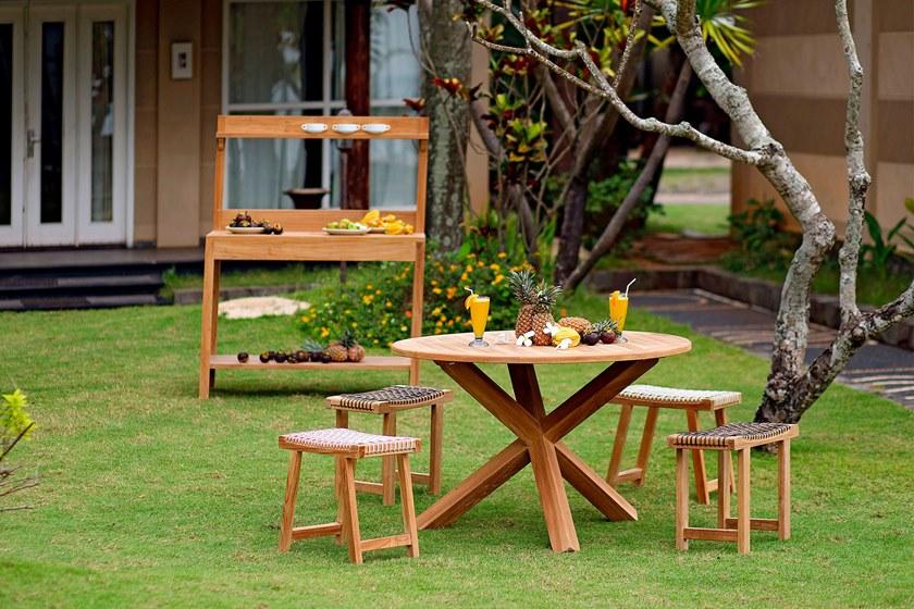 cbdesign Низкий садовый табурет из тика Vienna Tj 307 / tj 307a - Вид №2