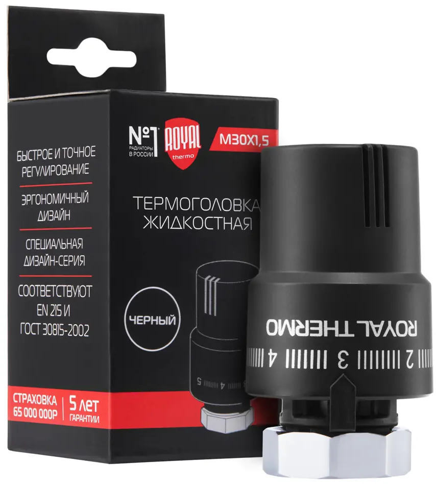 89370185 Термоголовка Royal Thermo M30x1.5 цвет черный STLM-0938393