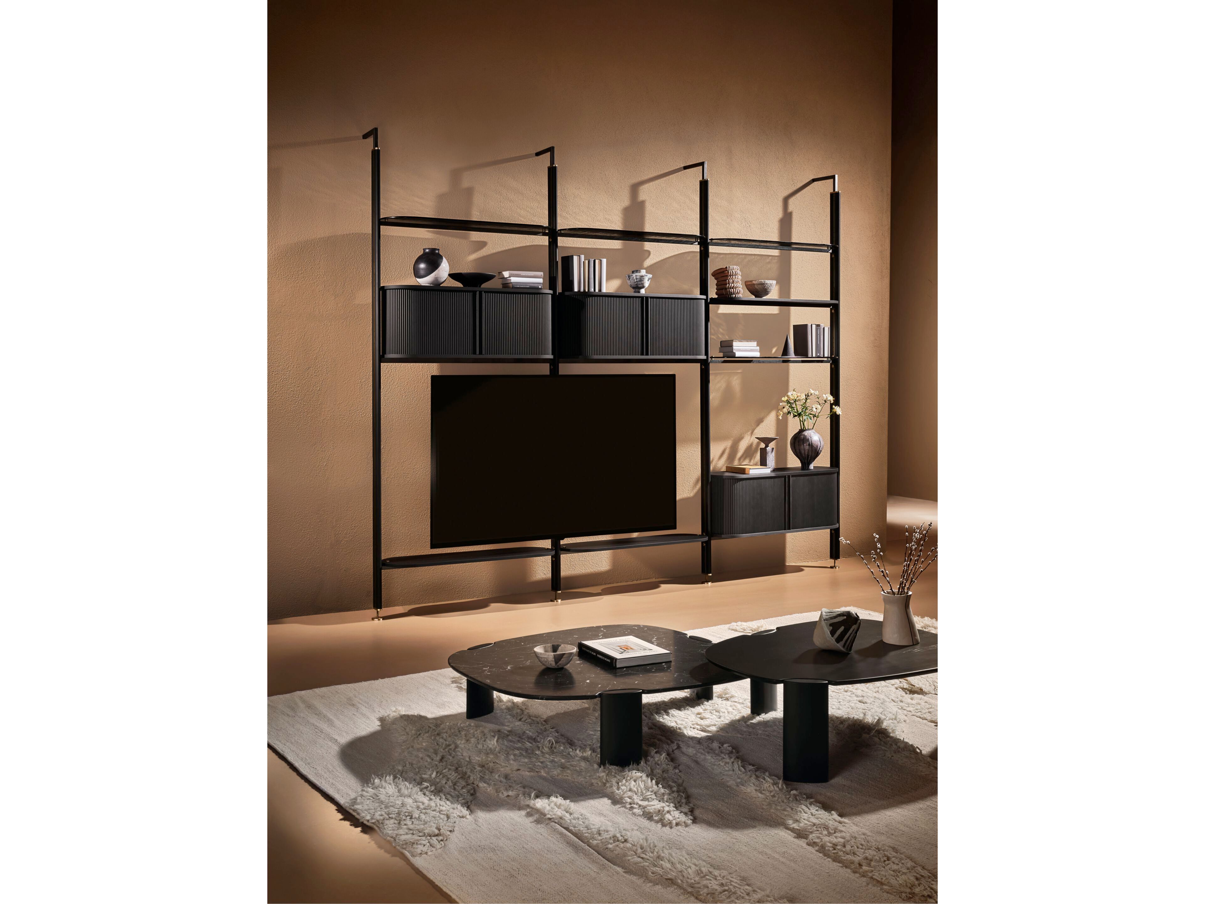 Стеклянный книжный шкаф с креплением пол-потолок Naturedesign Главная ARCH-00088266 - Вид №1