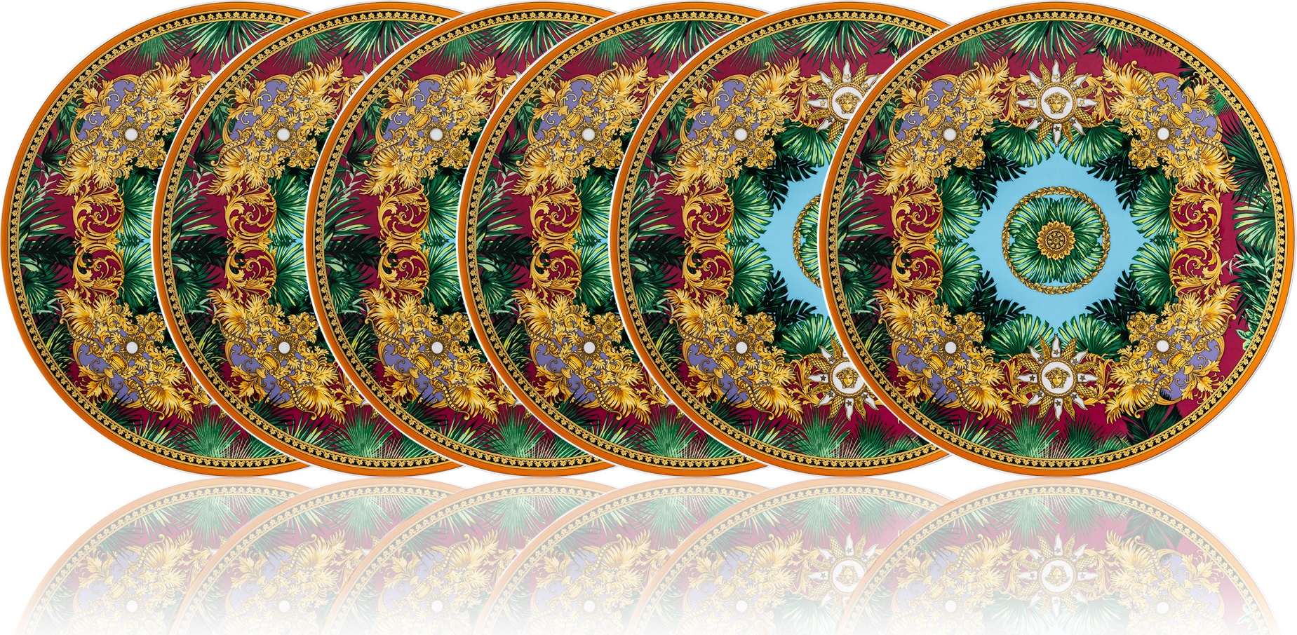 10660994 Rosenthal Versace Набор тарелок подстановочных Rosenthal Versace Мир джунглей 33см, фарфор, 6шт Фарфор 