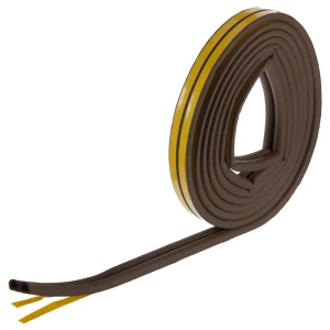 Уплотнитель для окон коричневый D-профиль, 9х8 мм х 6 м