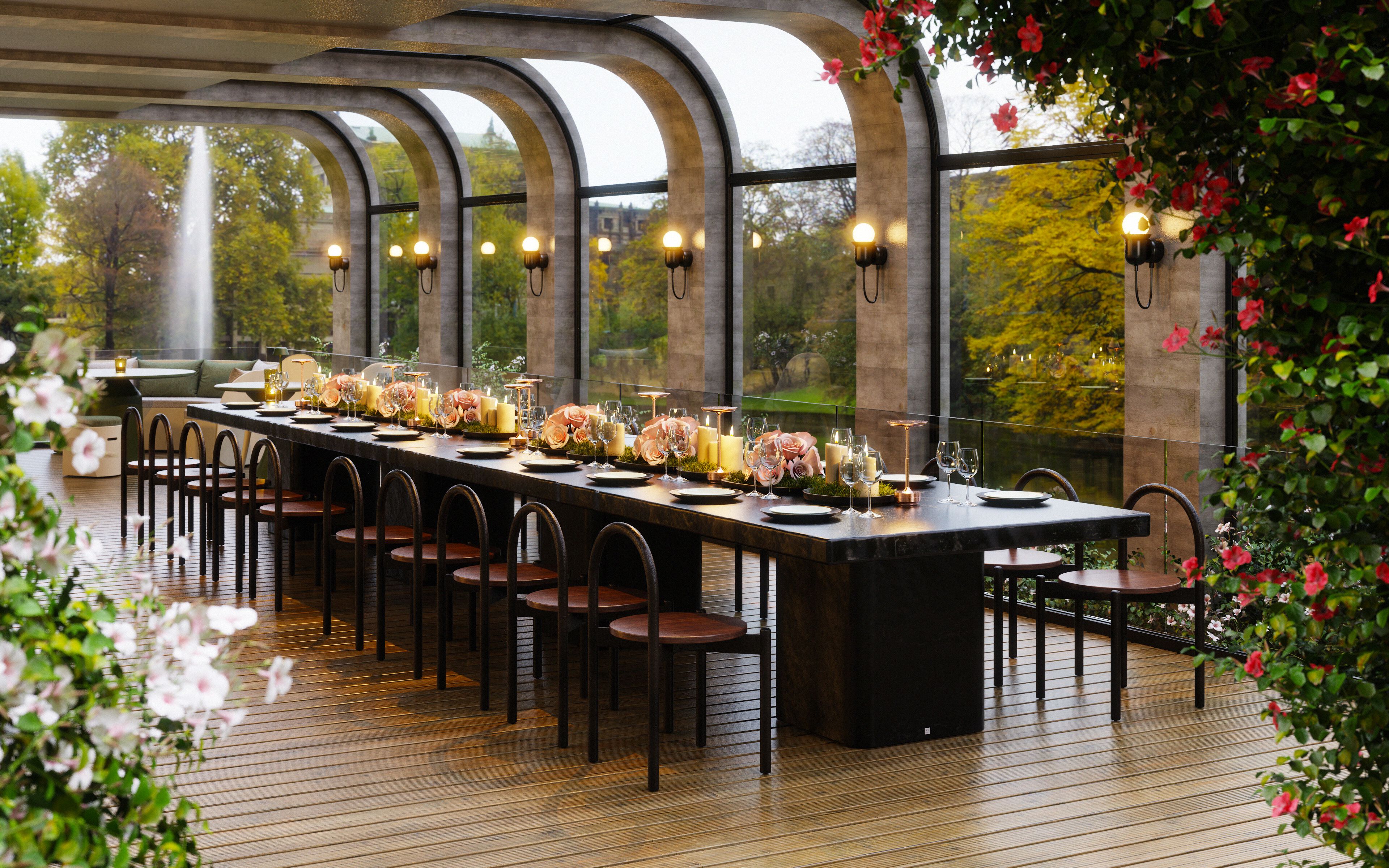 Прямоугольный садовый стол из стекловолокна GANSK LAPIDUS ARCH-00087621 - Вид №5