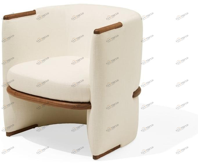 Giorgetti Кресло с обивкой из ткани с подлокотниками sun-id-1365920