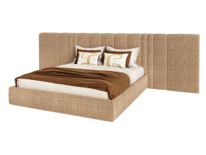 Двуспальная кровать с мягкой тканью