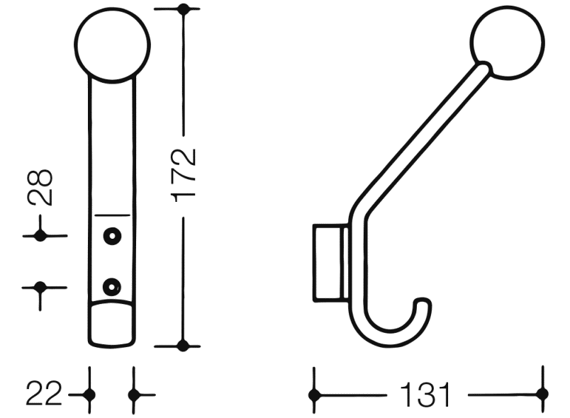 477.90.081 крючок для одежды HEWI System 111 | Polyamid  - Вид №2