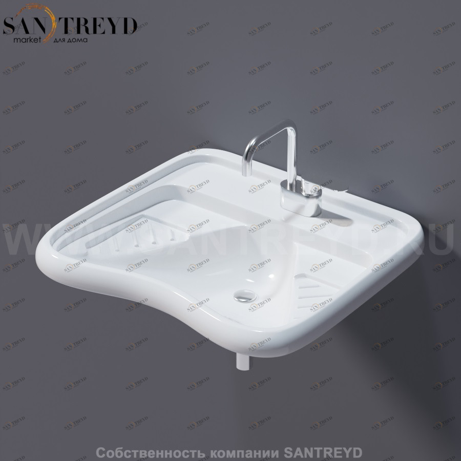 G1009Z Подвесная раковина настенная прямоугольная Ceramica Flaminia Disabili белая