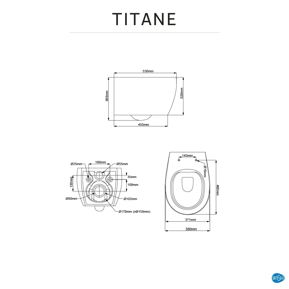 Унитаз подвесной Sensea Titan безободковый 83545195 STLM-2165079 Titane - Вид №11
