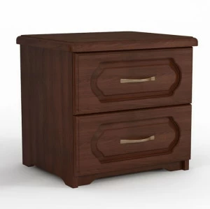 Маленькая прикроватная тумбочка деревянная с 2 ящиками №1 DREAMLINE  173597 Коричневый