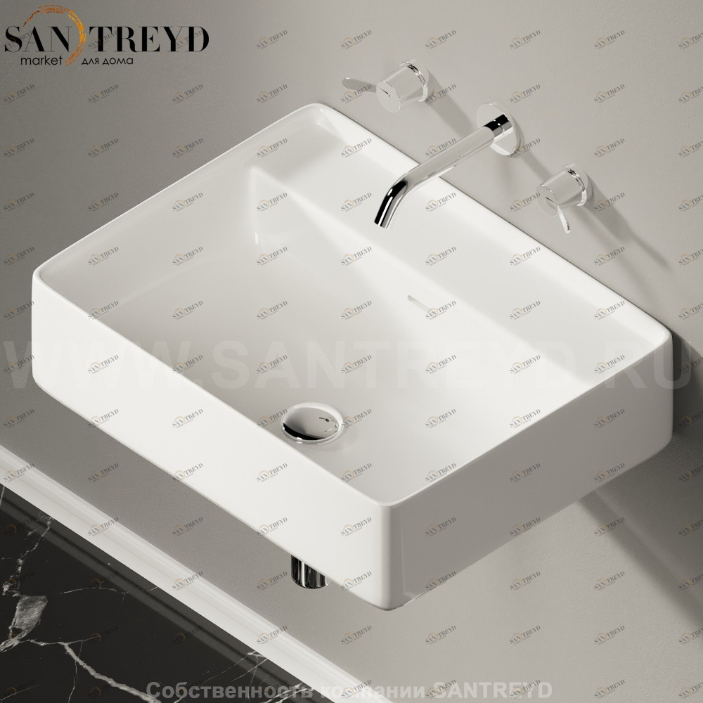 ACER0705P0RZ Подвесная раковина настенная прямоугольная Agape  белая 