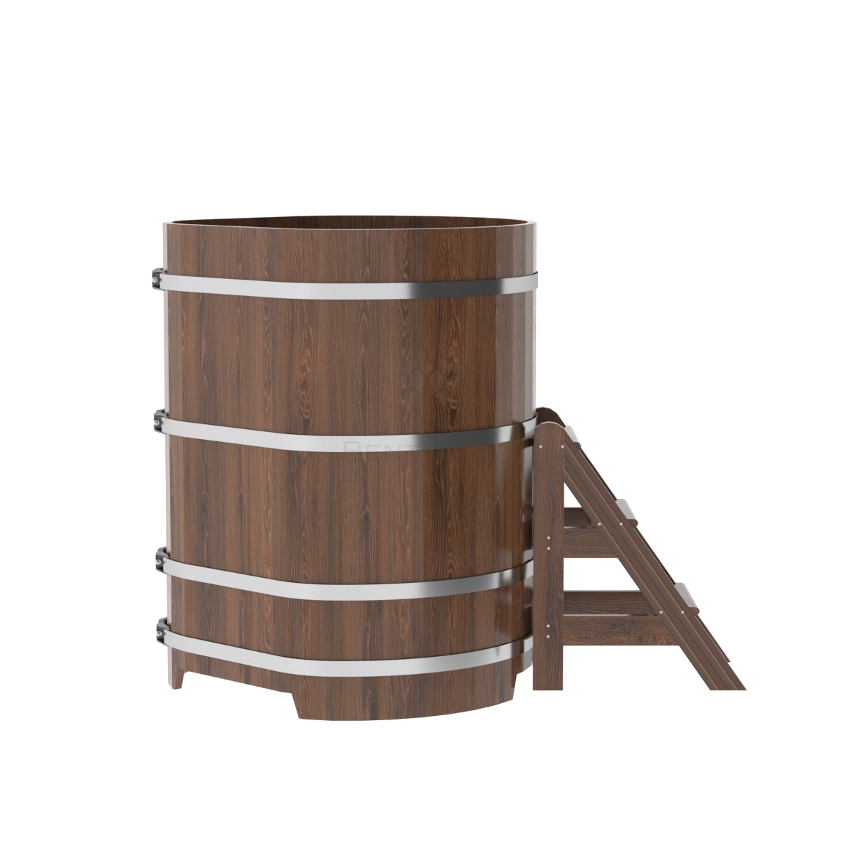 1350 Купель угловая из дуба 1,03х1,03х1,4 морёная Alyarus  - Вид №2