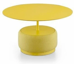 Midj Низкий круглый журнальный столик из стали и ткани