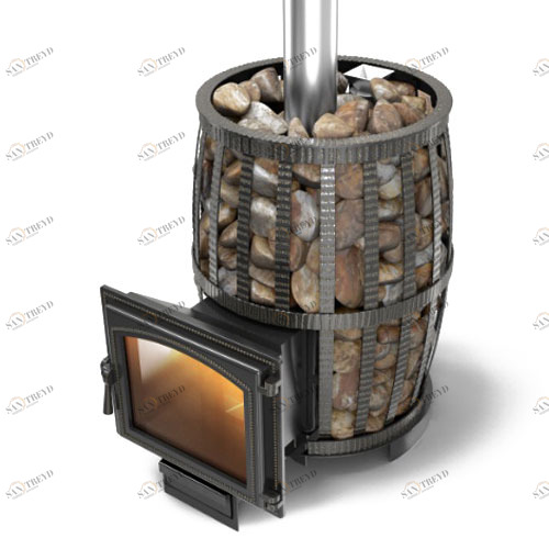 Печь для бани Везувий Легенда Русский пар Ковка 24 (240) с закрытой каменкой 6415