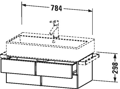 VA628702121 Тумбочка подвесная Vero Air #VA6287 784 x 431 мм Орех темный декор Duravit - Вид №1