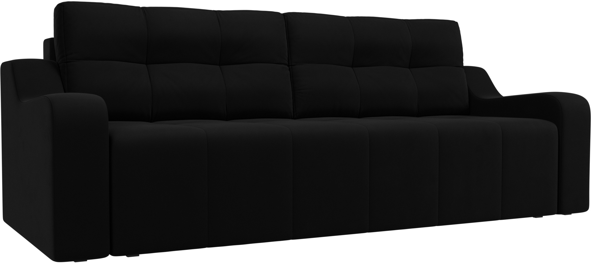 91068573 Диван Лига Диванов Итон 230x88x93 см микровельвет цвет черный STLM-0466834 Santreyd