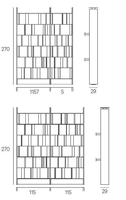 Металлический книжный шкаф с креплением пол-потолок Henge BISTROT ARCH-00079078 - Вид №7