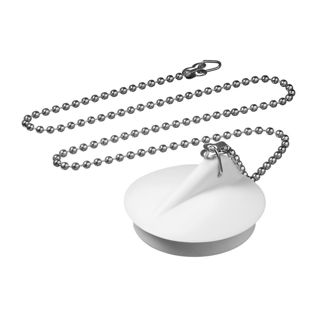 87681603 Пробка для ванны ø40 мм с цепочкой цвет белый STLM-0074874 ДТРД 