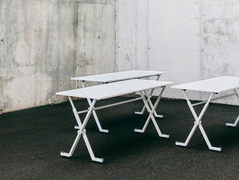 ENEA Стол из меламина прямоугольной формы на колесиках Folio sun-id-1434189 - Вид №13