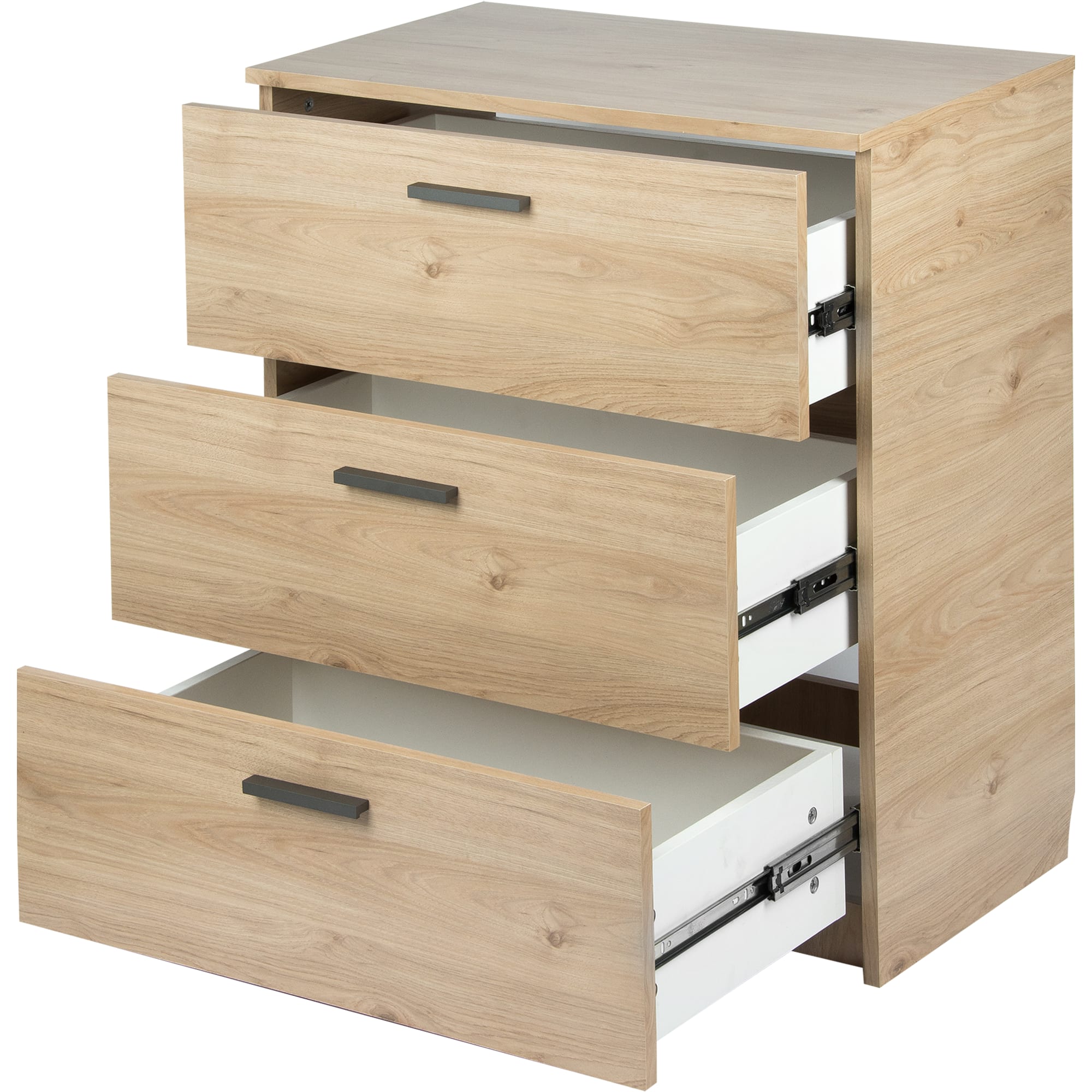 82431234 Комод 3 ящика, 685x800x394 мм, ЛДСП, цвет гикори джексон Santreyd  - Вид №1