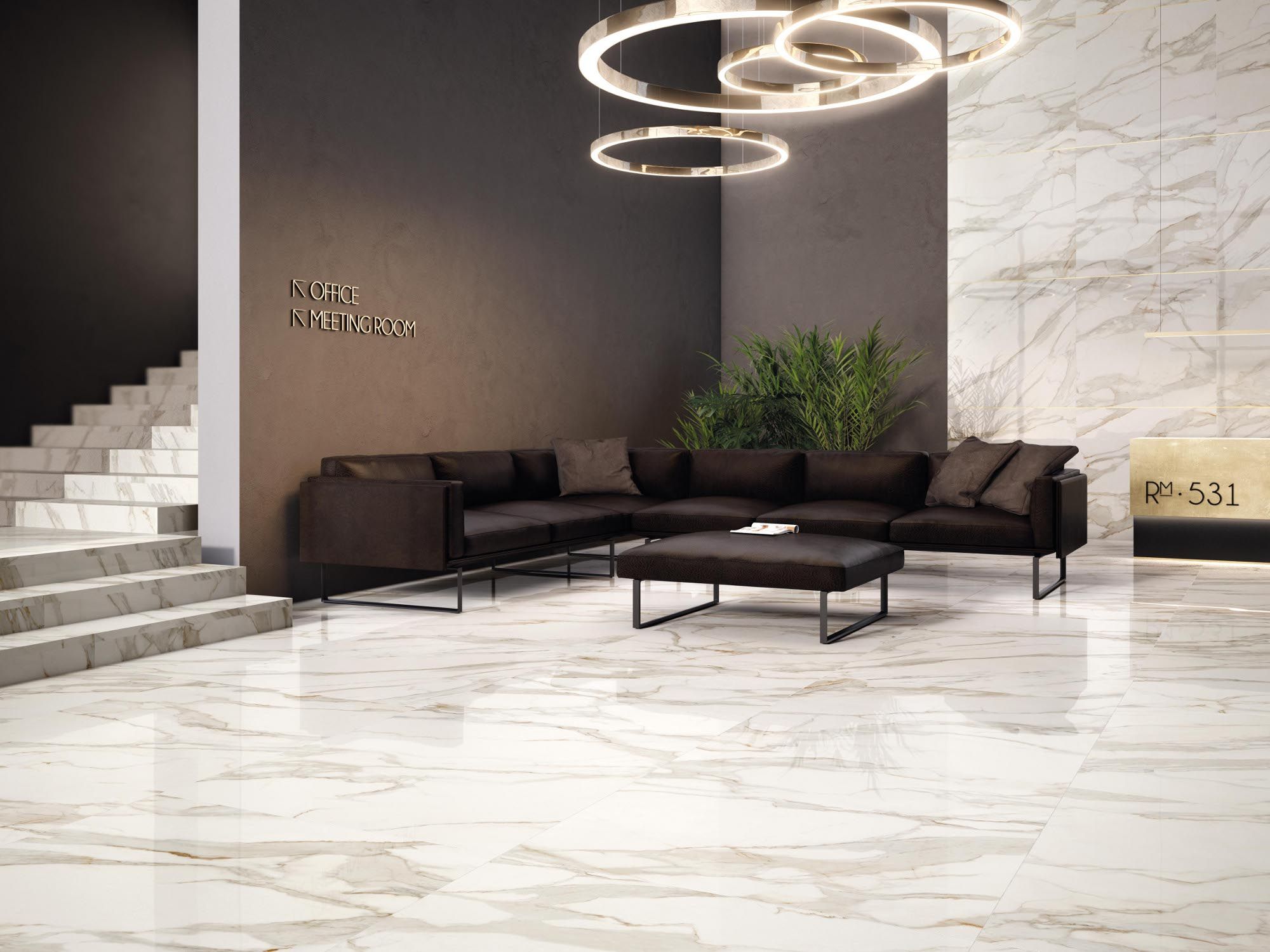 Белое керамическое покрытие с эффектом мрамора Supergres Purity of Marble ARCH-00085896 - Вид №3