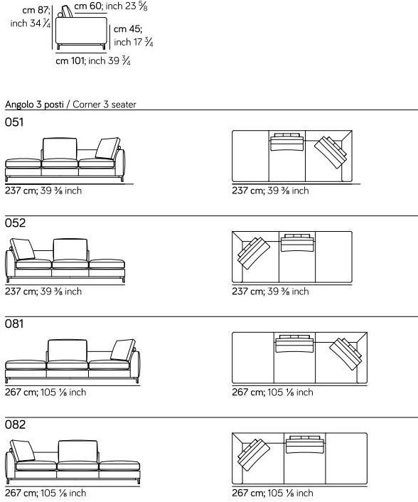 AMURA 5-местный угловой диван в коже Dorsey Am023.022+051 - Вид №10