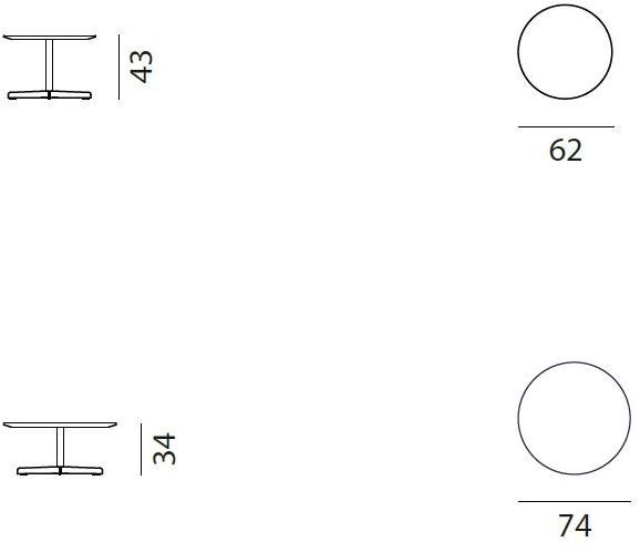de Sede Круглый мраморный журнальный столик с основанием 4 звезды Ds-343 sun-id-1496615 - Вид №1