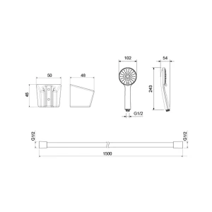 91679098 Душевой набор 100 3 jet AQUATEK БЕТТА AQ2032CR STLM-1544297