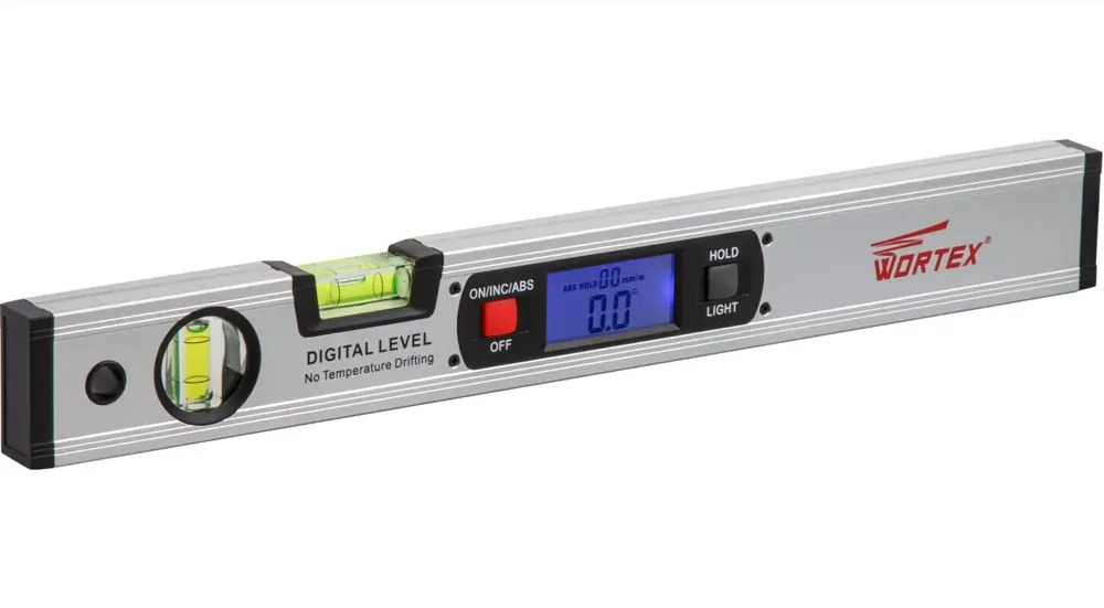91615355 Уровень цифровой с подсветкой алюминиевый Wortex DL 4000 323007 2 глазка 430 мм STLM-0848628