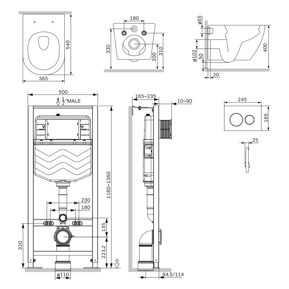 AM.PM Fresh Tornado — безободковый унитаз с инсталляцией и микролифтом 89400183 STLM-1566751 - Вид №18