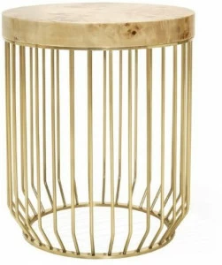 ANA ROQUE INTERIORS Высокий журнальный столик с металлическим каркасом и деревянной столешницей Luxury