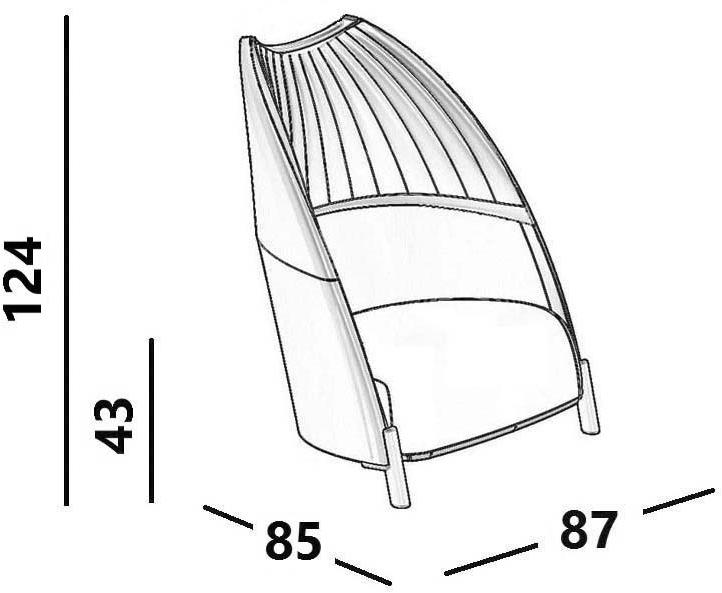 Luxy Кресло из ткани с высокой спинкой Biga sun-id-1486610 - Вид №3
