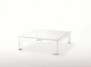 Glas Italia Низкий квадратный журнальный столик из хрусталя Atlantis