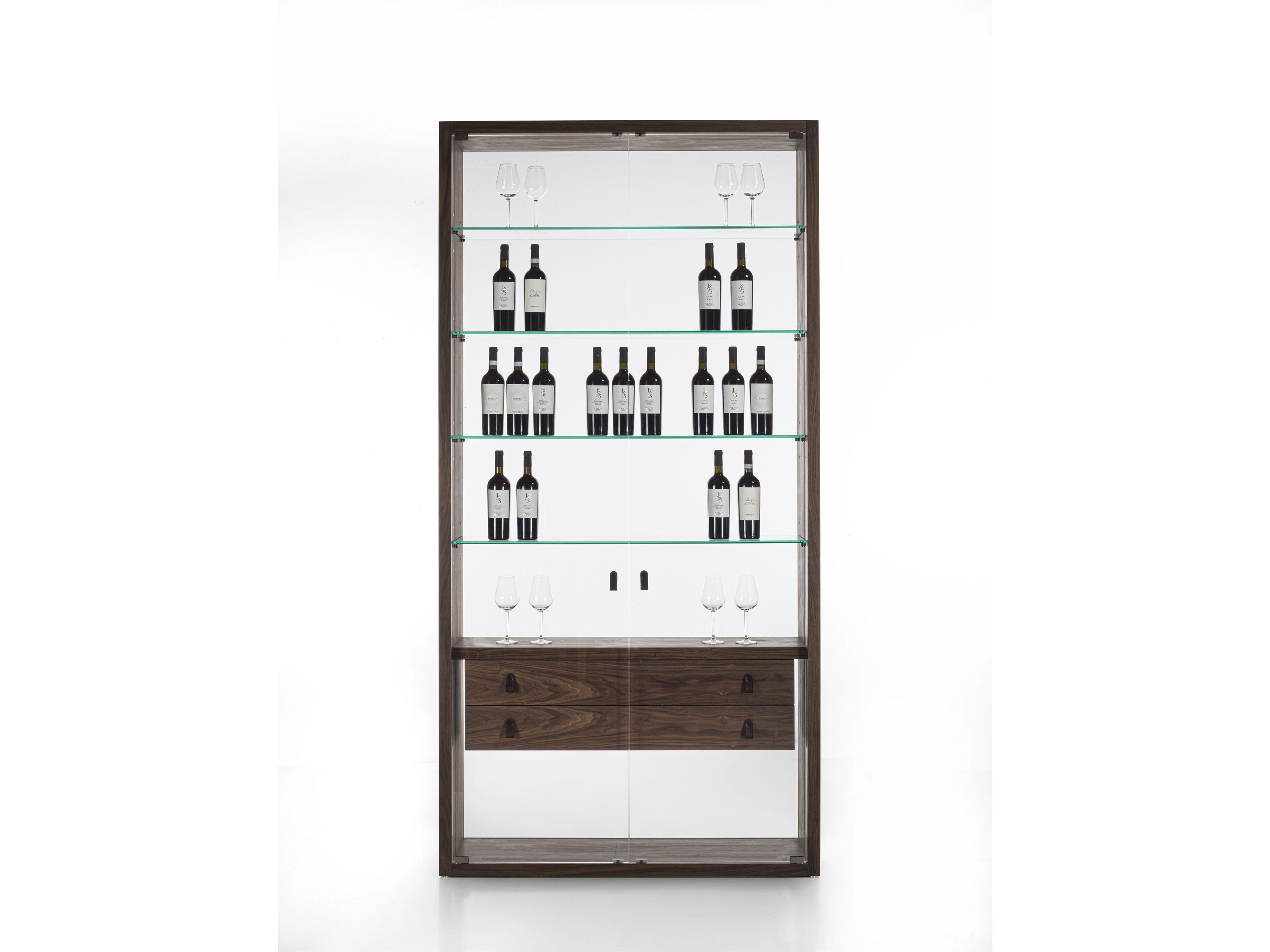 Витрина из массива дерева и планки со стеклянной спинкой Riva 1920 REFLEX ARCH-00050571