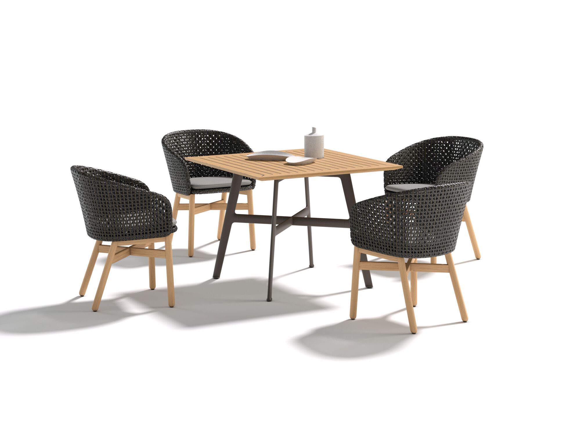 Квадратный садовый стол с тиковым верхом DEDON SEAX ARCH-00077002 - Вид №1