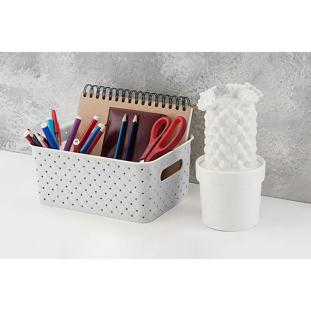 Корзинка с крышкой Violet Береста 23.5x17.3x10.6 см прямоугольная цвет белый STLM-2114213 - Вид №4