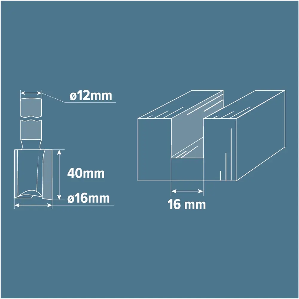 Фреза пазовая прямая Brigadier D16x40 мм STLM-2147088 - Вид №4