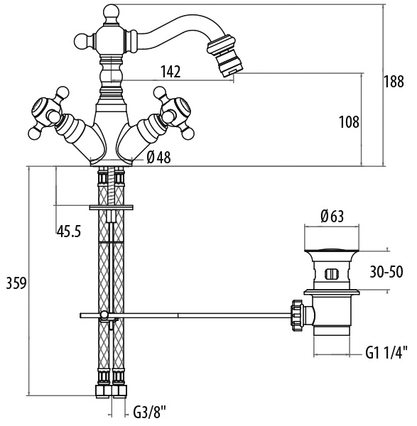1235012D0oro Смеситель Gattoni Vivaldi Santreyd - Вид №1