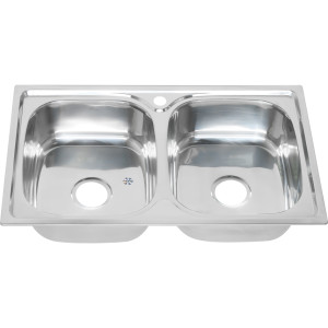 Мойка 8148S MELANA 0,6/180 2-я чаша врезная прямоугольная с сифоном (040 t *8)