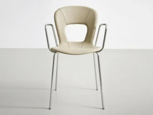 GABER Штабелируемое кожаное кресло с подлокотниками Blog