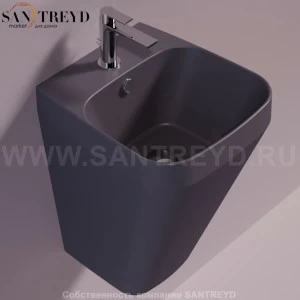 BB13ANTRACITEMATT Подвесная раковина настенная прямоугольная Simas Baden Baden черная