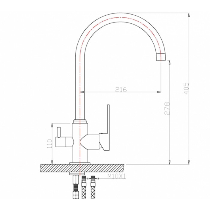 Zorg ZR 317-33 YF Смеситель для кухни Zorg 405х216 мм  - Вид №2