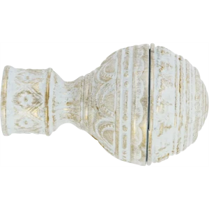 Наконечник Orbis Шар с рисунком металл цвет античный белый 7 см 1шт.