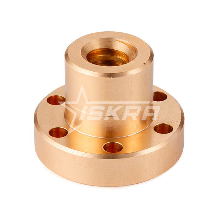 IS435 Гайка трапецеидальная с фланцем (бронза) d=24 мм, шаг резьбы 5 мм (прав. резьба), BFM 24-5-D ISKRA  - Вид №2