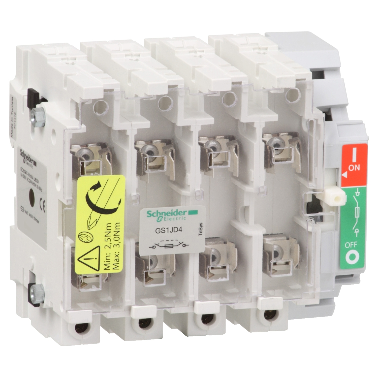 GS1JD4 Рубильник с предохранителем GS 100А 4P, 22x58 Schneider Electric TeSys 